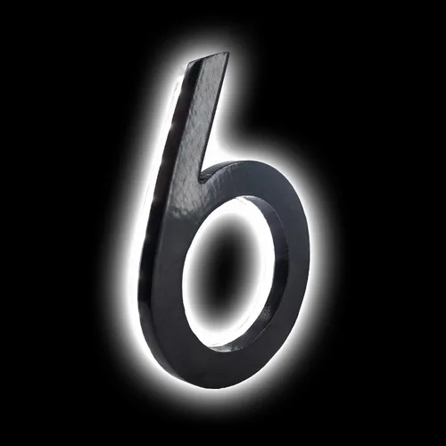 Vista 7 de Montague Metal Products - Números de casa LED retroiluminados de 6 pulgadas - Números de casa LED - Números de dirección iluminados - Números