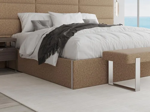 Vista 25 de VANT Cama de plataforma tapizada, tamaño Queen, color beige Boucle, marco de cama de fácil montaje, no necesita somier, base para un apoyo óptimo