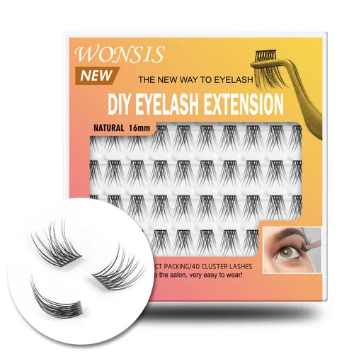 Vista 9 de Extensiones de pestañas en racimo de pestañas, pestañas individuales reutilizables, extensiones de pestañas individuales naturales para extensiones