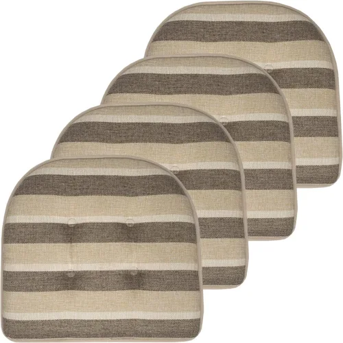 Vista 95 de Sweet Home Collection - Cojín de asiento de espuma viscoelástica y respaldo de caucho antideslizante con capitoné para silla, cojín en U, 17x16 Gris