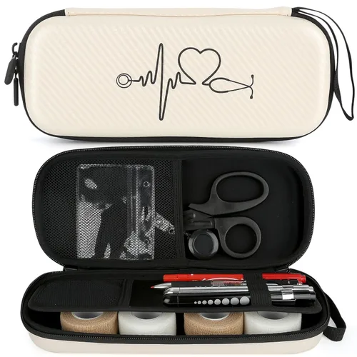 Vista 9 de CDBXPRG Funda para estetoscopio para 3M Littmann Classic III, estuche de transporte para estetoscopio para regalo de enfermera, soporte de viaje