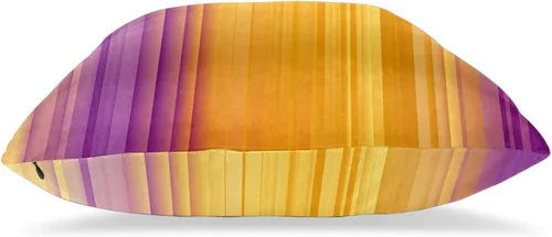 Vista 6 de Pack of 2 Short Plush Throw Pillow Covers 16 X 16 Inch, Retro Yellow Purple Stripes Couch Throw Pillow Covers Cozy Pillowcases, Couch Pillow Covers