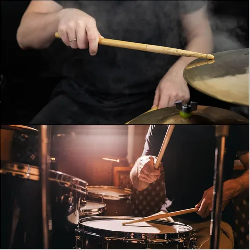 Vista 8 de PATIKIL Baquetas de batería con luz LED brillante 5A Glow de plástico para adultos, batería y ejercicio musical, azul, 1 par