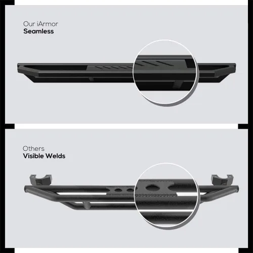 Vista 5 de APS Tableros de acero inoxidable con armadura lateral de 6.5 pulgadas compatibles con Chevy Silverado GMC Sierra 1500 2019-2026 Regular Cab