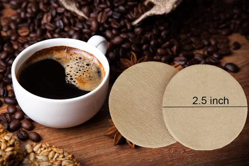 Vista 3 de Filtros de café, filtro de café de repuesto universal para AeroPress, compatible con cafetera, filtros de papel redondos sin blanquear, marrón