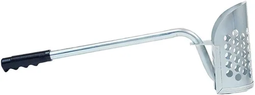Vista 8 de Cucharas galvanizadas de mango largo y pala grande resistente para detección de metales de agua, descascarillado, caza en roca y más