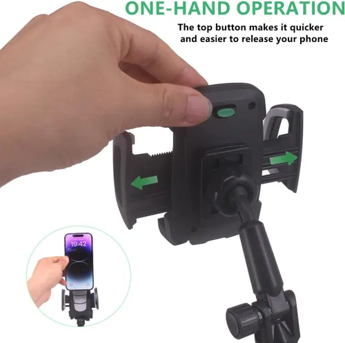 Vista 4 de Soporte universal para teléfono para carrito de golf, soporte universal para todos los teléfonos celulares de 4.7 a 6.8 pulgadas, compatible