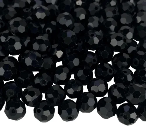 Jmassyang Cuentas espaciadoras de cristal redondas facetas de 100 piezas de 8 mm para hacer joyas, pulseras, collares, aretes, carillones de viento,
