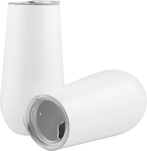 Vista 10 de Sivaphe Copas de champán sin tallo de 6 onzas con tapa, taza pequeña de acero inoxidable reutilizable para tostadas, vaso de champán aislado en oro