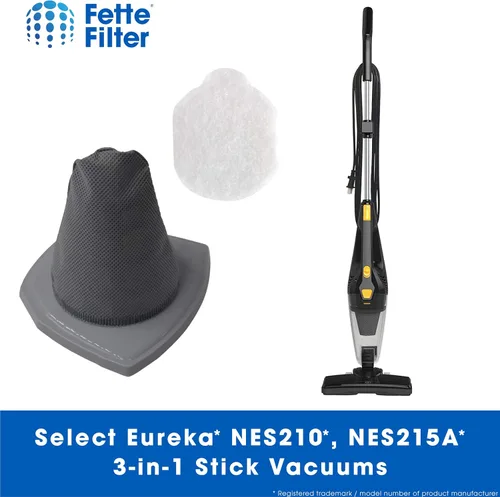 Vista 5 de Fette Filter - Juego de 2 filtros de vacío compatibles con aspiradoras de barra 3 en 1 Eureka NES210, NES212, NES215, NES215A. Comparado