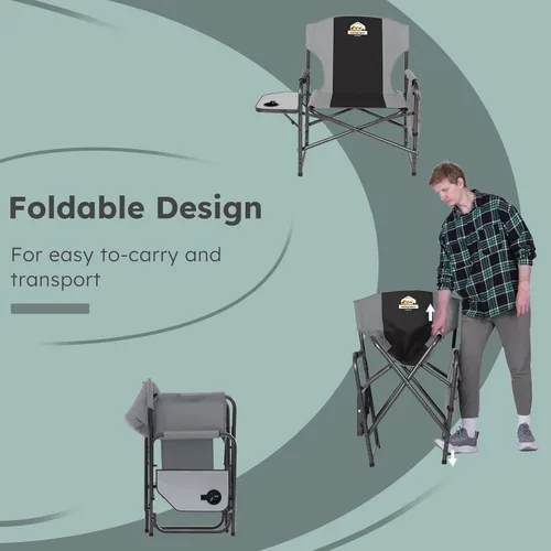 Vista 7 de Colegence Silla de campamento de directores de gran tamaño, soporta 600 libras, sillas plegables resistentes para exteriores con bolsillo lateral