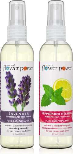 Ambientador en aerosol Paquete variado Lavanda + menta y limón 4 onzas líquidas Paquete de 2 Perfumado con aceites esenciales puros Habitación