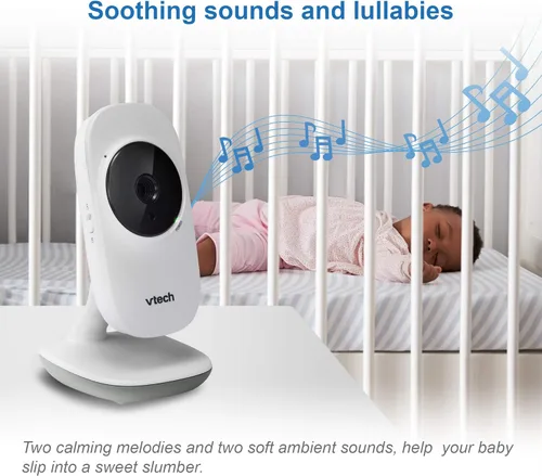 Vista 10 de VTech VM350 Monitor de video con batería admite modo de video de 12 horas, modo de audio de 21 horas, pantalla de 5 pulgadas, alcance de 1000 pies