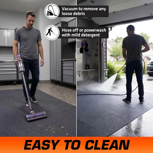 Vista 7 de Armor All tapete original de garaje para vehículos pequeños 8' 4" x 7' 4" incluye cinta de doble cara protege las superficies absorbente impermeable