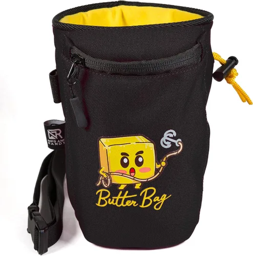 Bolsa de tiza para escalada en roca | Bouldering | Bolsa de mantequilla | Bolsillo para teléfono celular y correa ajustable en la cintura | Lindo |