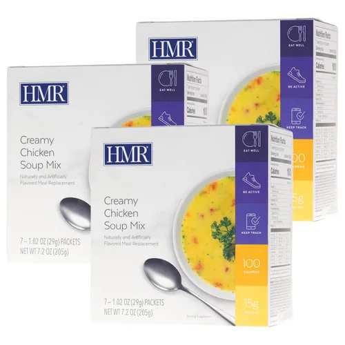Vista 3 de HMR Mezcla cremosa de sopa de pollo Almuerzo o cena instantánea para apoyar el control de peso Fácil de preparar 0.55 onzas de proteína