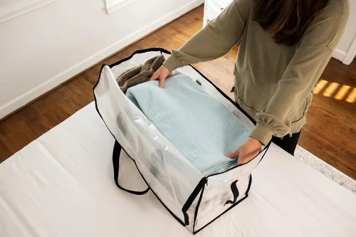 Vista 3 de ClearSpace Bolsas de mudanza resistentes o bolsas de almacenamiento – Contenedores de almacenamiento transparentes con tapas, cajas de mudanza