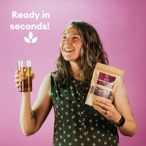 Vista 9 de Cusa Tea & Coffee Deep Doze Herbal Tea Té instantáneo sin cafeína premium Té caliente y helado sin azúcar añadido (30 porciones individuales)