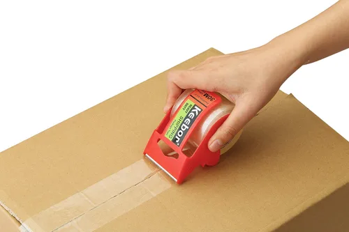 Vista 7 de Cinta de embalaje con dispensador, 12 rollos de cinta de envío transparente, 2 pulgadas x 32.8 yardas, núcleo de 1.5 pulgadas, diseñada