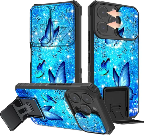 Vista 68 de Rossy Funda para iPhone 14 2022, para iPhone 14 con funda deslizante para cámara deslizante, soporte integrado, doble capa híbrida, a prueba de 1-37