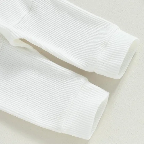 Vista 7 de Conjunto de sudadera de manga larga para bebé con diseño de gofre, ropa de invierno para niños y niñas