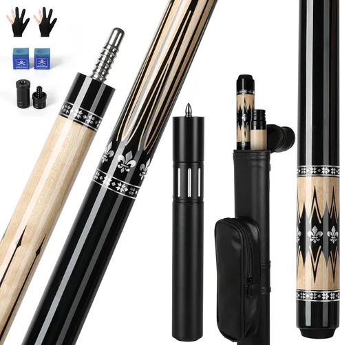 Vista 17 de AKLOT Tacos de billar de 58 pulgadas, palos de billar de madera de arce canadiense para jugadores profesionales de billar de 18, 19, 20, 21 onzas