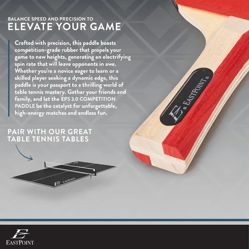 Vista 4 de EastPoint Ping Pong Paddle Sets - Choose 2 Player Table Tennis Paddle Set, or 4 Player Deluxe Kit with Balls and Storage Case