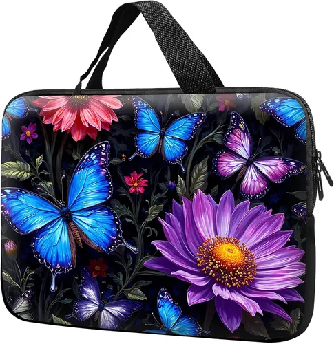 Vista 12 de Funda para laptop con asa de 10 pulgadas, impermeable, diseño de onda, compatible con MacBook Air, Pro, HP, Dell, Lenovo, ASUS