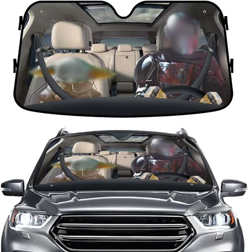 Vista 93 de GENANY Eagle - Parasol para parabrisas de automóvil, SUV, camión (55 x 30 pulgadas), parasol patriótico para parabrisas, protectores para ventanas