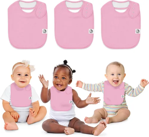 Vista 21 de Organic Cotton Baby Drool Bibs (3-Pack) Thick 345 GSM, Soft & Absorbent, Teething Bibs for Boys and Girls