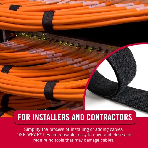 Vista 6 de Rollo "One Wrap" de Velcro Brand, para cables. 45 pies x 1.5 pulgadas, rollo grande, color negro, Negro