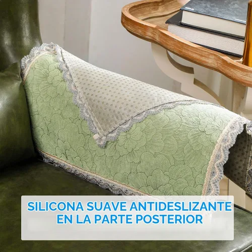 Vista 4 de MINJIATEX Fundas para brazos de sofá, fundas para brazos de sofá de encaje antideslizante, juego de 2 fundas lavables para reposabrazos de sofá