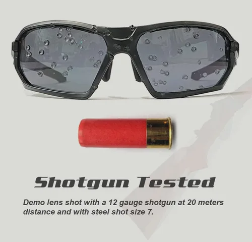 Vista 2 de HTS HUNTERSKY Ballistic Tactical ANSI Z87.1+ Impact Protection Anti Fog Shooting Glasses Military Grade Airsoft Range