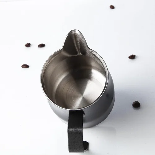 Vista 4 de Easyworkz Jarra de café expreso al vapor de acero inoxidable de 15 onzas para espumar café Picther, jarra de leche, taza de arte de capuchino