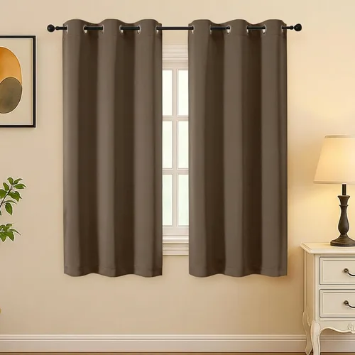 Vista 252 de Simplebrand Juego de 2 paneles de cenefa aguamarina para ventana de cocina de 14 pulgadas de largo, cortinas de oscurecimiento de habitación