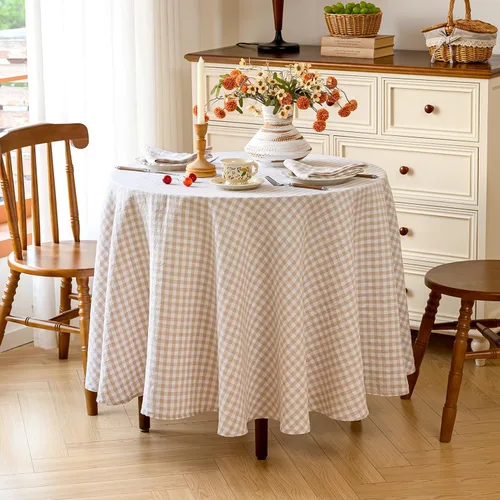 Vista 63 de Linen World - Mantel de lino de otoño de 55 x 55 pulgadas, mantel rectangular lavable de lino francés para comedor, al aire libre, bodas