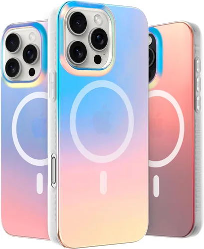 Vista 61 de LONLI Hue - para iPhone 15 Pro [Compatible con Magsafe] - Funda de teléfono floral dorada - [Amortiguador de 360° absorbente de impactos] - Funda