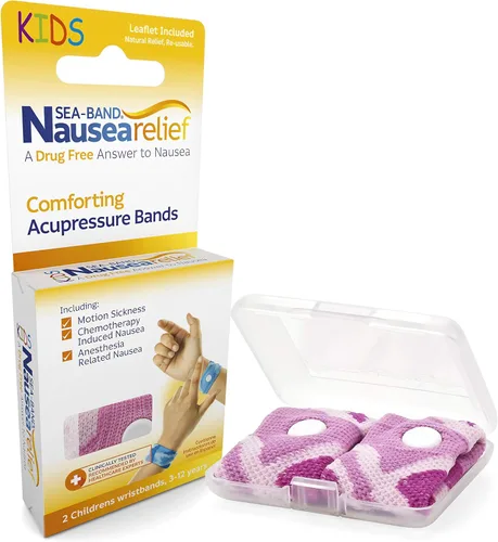 Vista 11 de Sea-Band Pulsera de acupresión antináuseas para movimiento y mareos matutinos, niño, 1 par azul