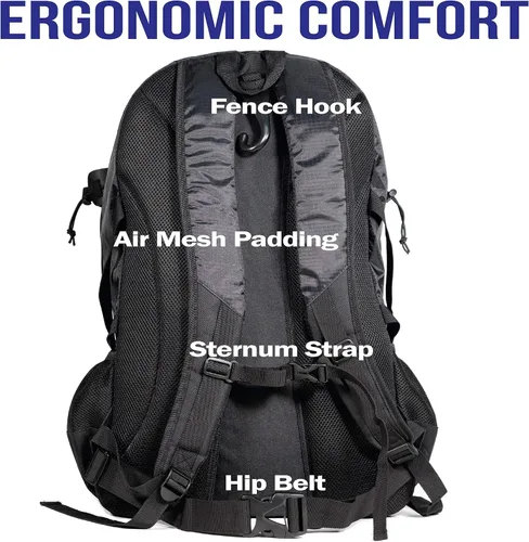 Vista 6 de Athletico Mochila de lacrosse extra grande – Capacidad para equipos de lacrosse y hockey sobre césped – Dos soportes para palos y compartimento