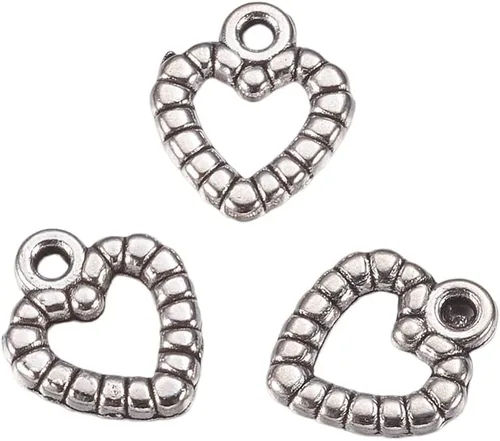 Vista 12 de 100 colgantes flotantes de metal tibetano de plata antigua para manualidades y fabricación de joyas