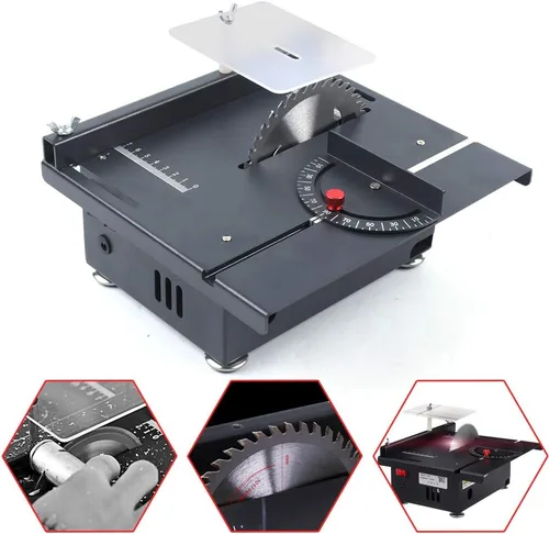 Vista 2 de Mini sierra de mesa eléctrica 7200r/min, profundidad de corte de 1.575 in de profundidad de corte multifuncional de banco circular de hoja