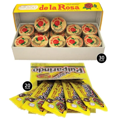 De La Rosa Dulce mexicano clásico de maní de mazapán (30 piezas) y Pulparindo Dulce de Tamarindo Classic (20 piezas)