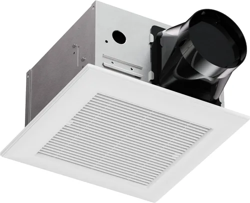 80CFM - Extractor de ventilación de baño con rejilla: ventilador de ducha de montaje en techo de 20W, 120V, blanco, clasificado para zonas húmedas