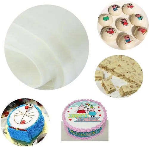 Vista 3 de 50/100/200 hojas de papel rectangular comestible de arroz y oblea, 9 x 12.6 pulgadas para embalaje de dulces o decoración de alimentos (50) (50) (50)