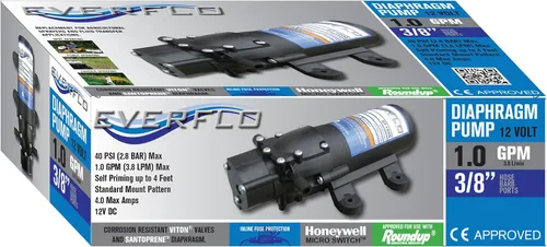 Vista 3 de Everflo EF1000-BOX - Bomba de diafragma de 12 V en caja con puertos de manguera de 3/8 pulgada, 1,0 GPM