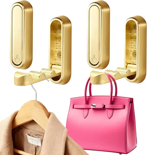 Vista 8 de 4 Pack Folding Wall Hooks – Heavy Duty Black Coat Hooks, Foldable Zinc Alloy Wall Mount Hooks for Hanging Coats, Hats, Towels, Bags, Keys, Robes