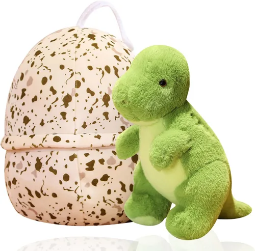 Vista 9 de Juguetes de Animales de Peluche de Dinosaurio, Pequeños Juguetes de Peluche de Dino Pterosaurio con Huevo de Dinosaurio Grande, Lindo Muñeco