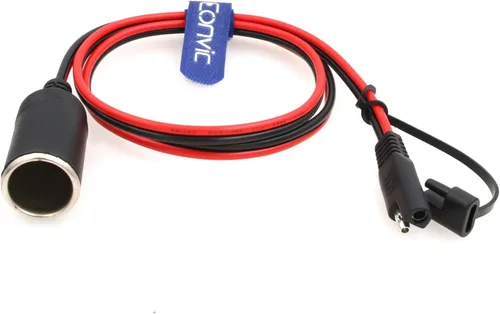 Vista 5 de Eonvic Cable de enchufe SAE a encendedor de cigarrillos 16AWG 12V SAE 2 pines macho con tapa antipolvo, conector de desconexión rápida, cable