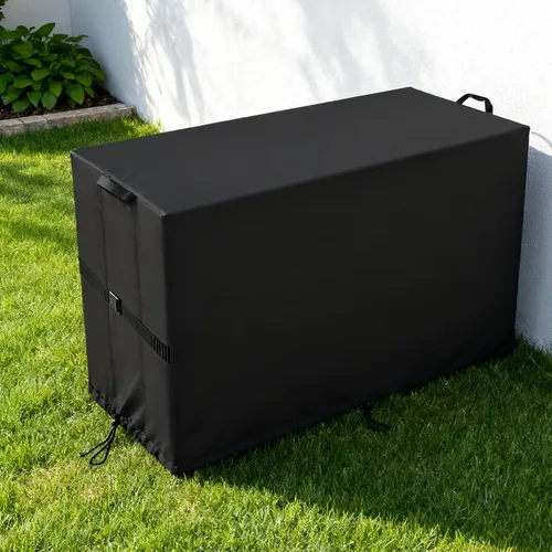 Vista 5 de Cubierta de caja de almacenamiento al aire libre, cubierta de resina impermeable para caja de almacenamiento, 13.38 pulgadas de largo x 46.75