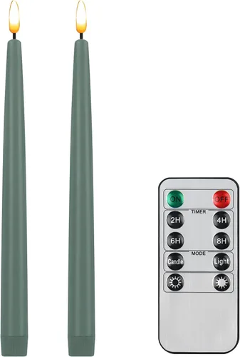 Vista 8 de CVHOMEDECO. Velas cónicas sin llama con control remoto de 10 teclas, velas LED parpadeantes con mecha 3D, funciona con pilas, velas de cera real